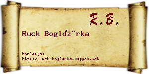 Ruck Boglárka névjegykártya